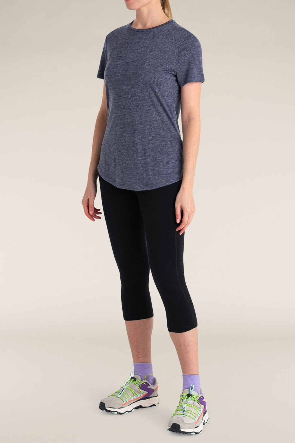 Icebreaker Women's Merino Blend 125 Cool-Lite™ Sphere Short Sleeve T-Shirt Midnight Navy Heather