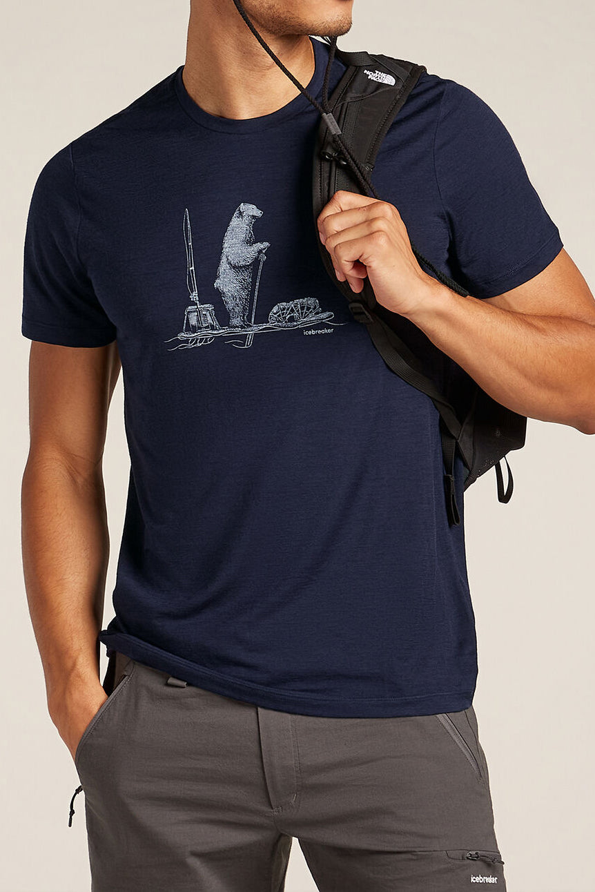 Icebreaker Men's Merino 150 Tech Lite Short Sleeve T-Shirt Polar Paddle Navy