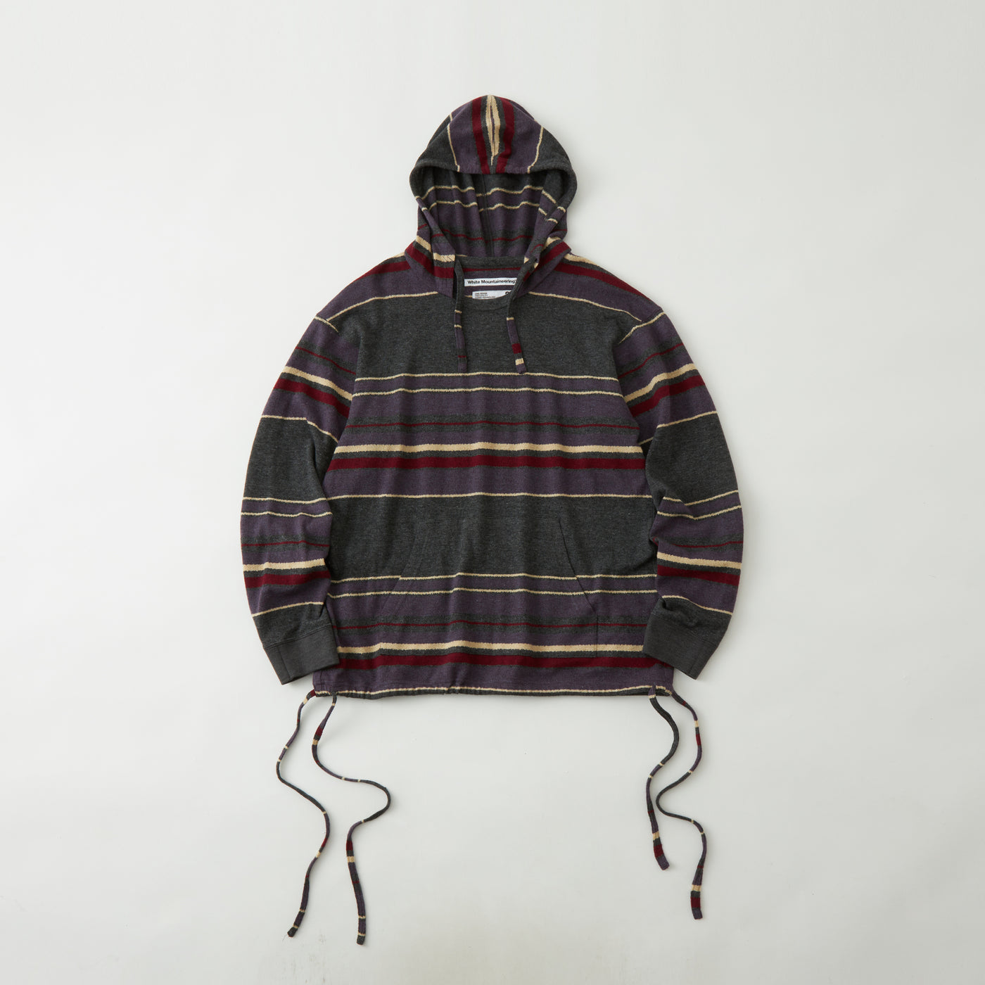 White Mountaineering Multi Stripe Hoodie Charcoal