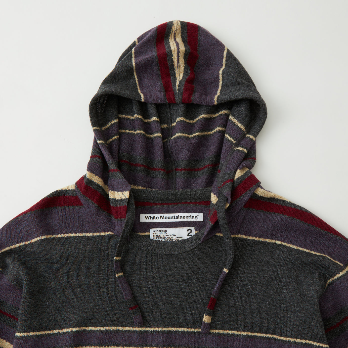 White Mountaineering Multi Stripe Hoodie Charcoal