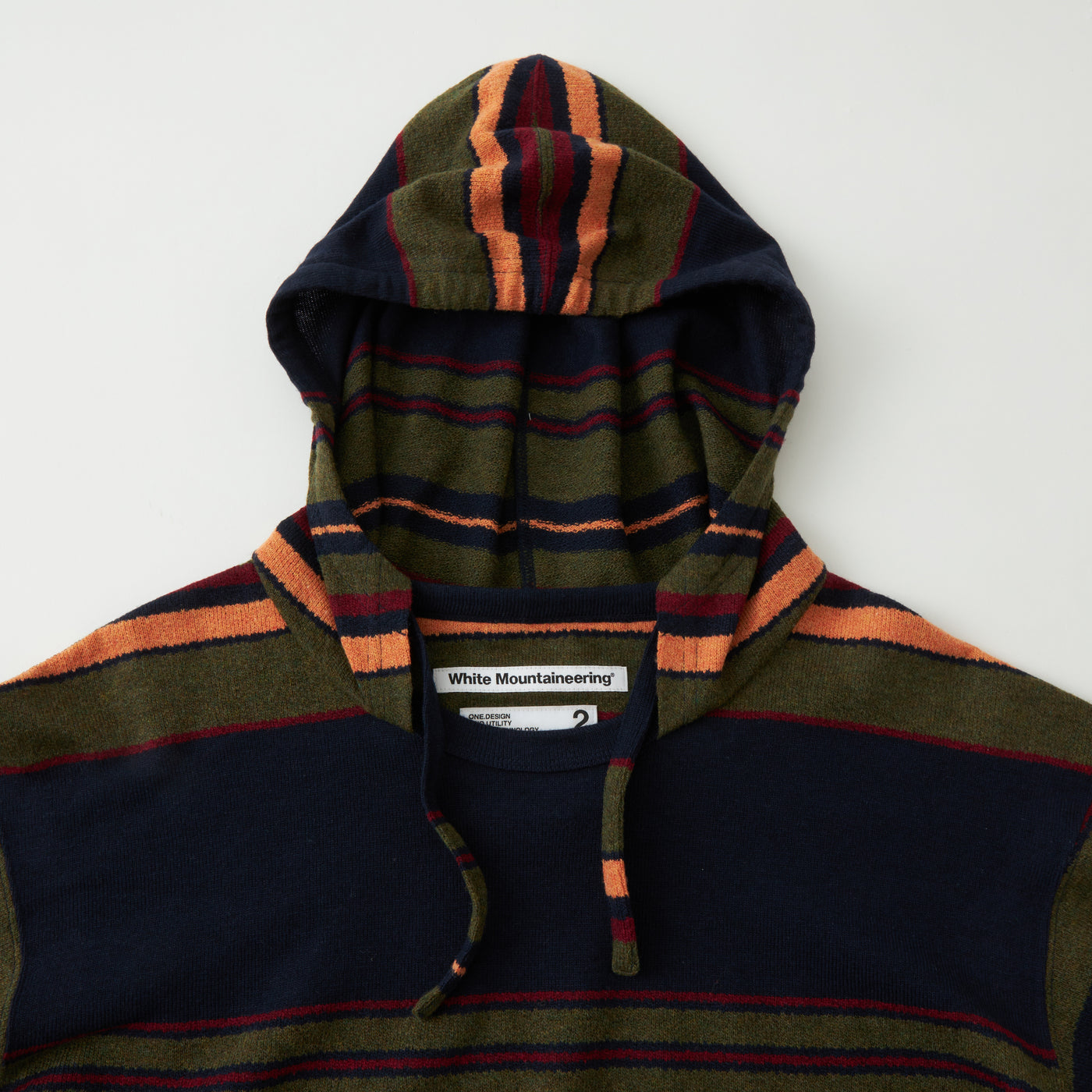White Mountaineering Multi Stripe Hoodie Navy