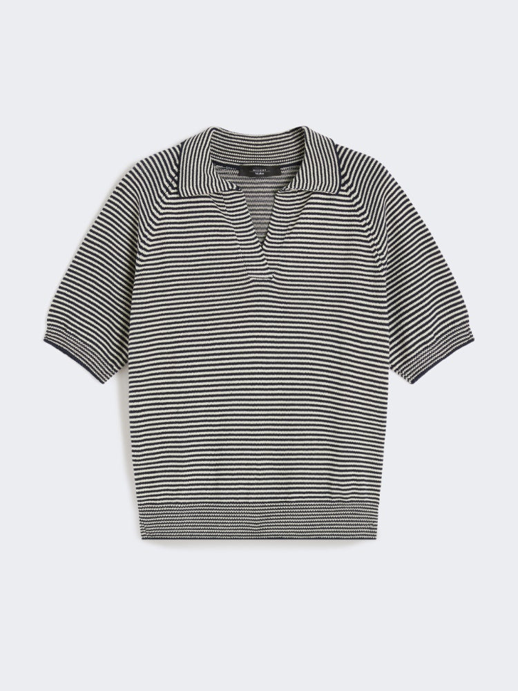 Max Mara Junior Cotton Yarn Polo Shirt Navy