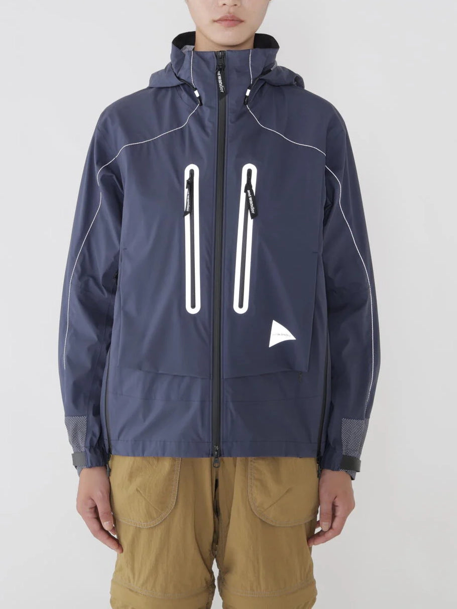 And Wander PERTEX SHIELD Rain Jacket D. Blue