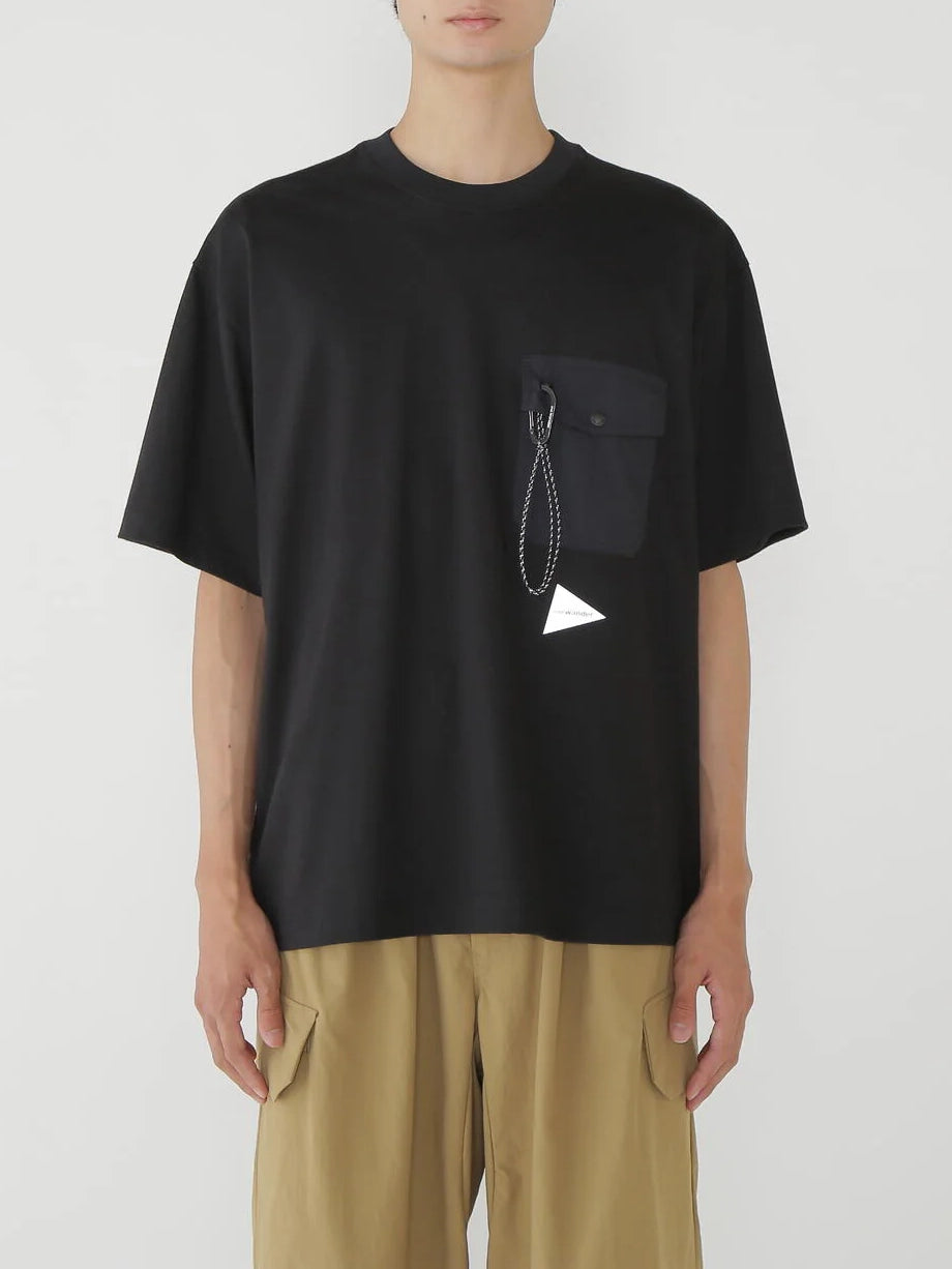 And Wander Pocket T Black