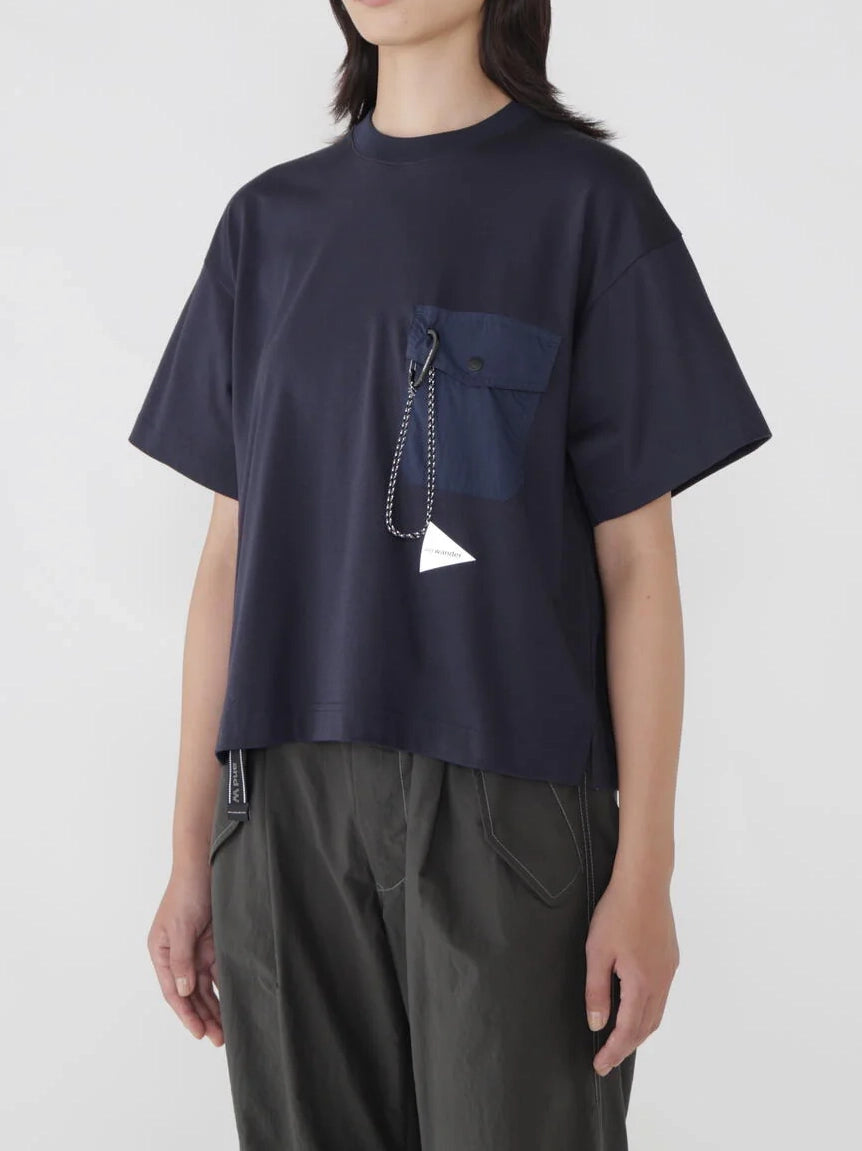 And Wander Pocket T Navy