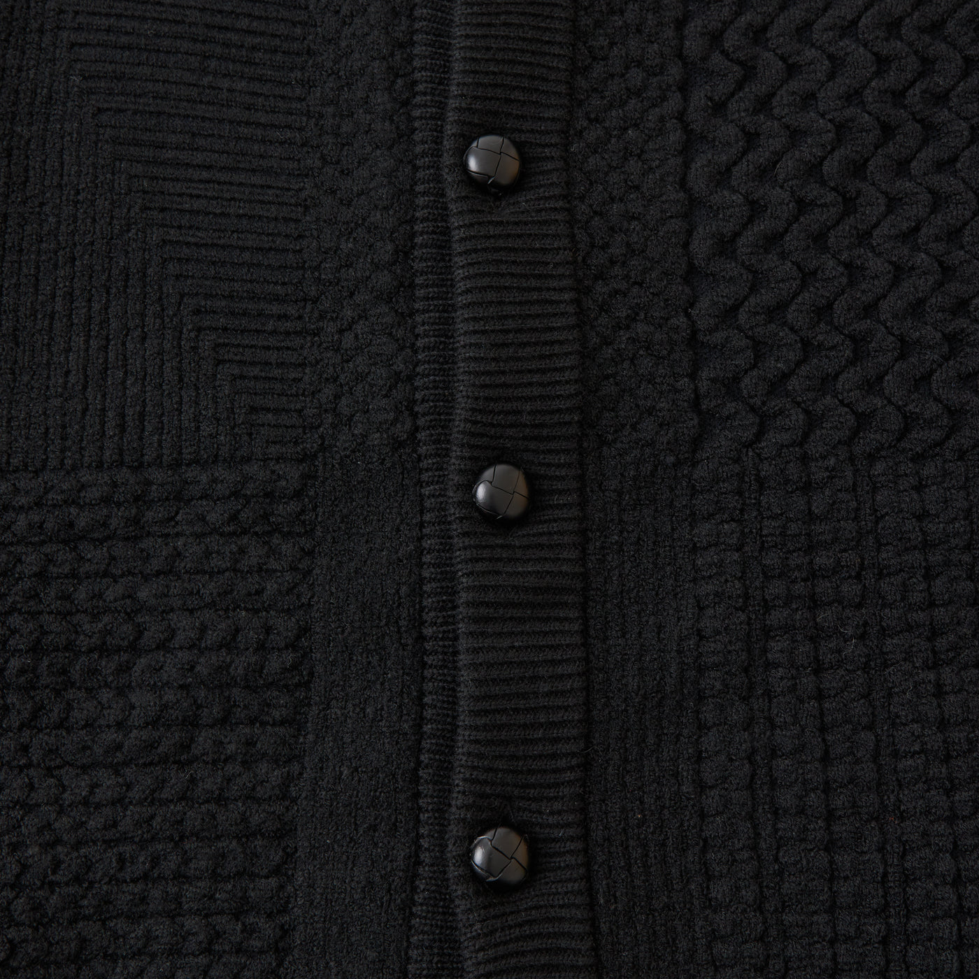 White Mountaineering Fake Patchwork Cardigan Black
