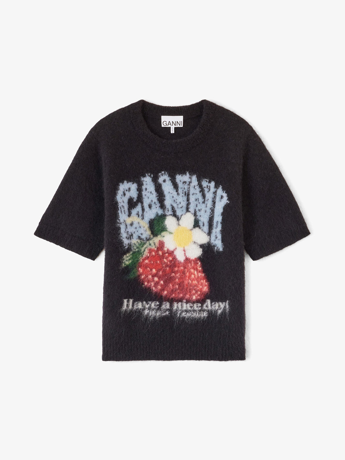 Ganni T-shirt in Brushed Alpaca Black