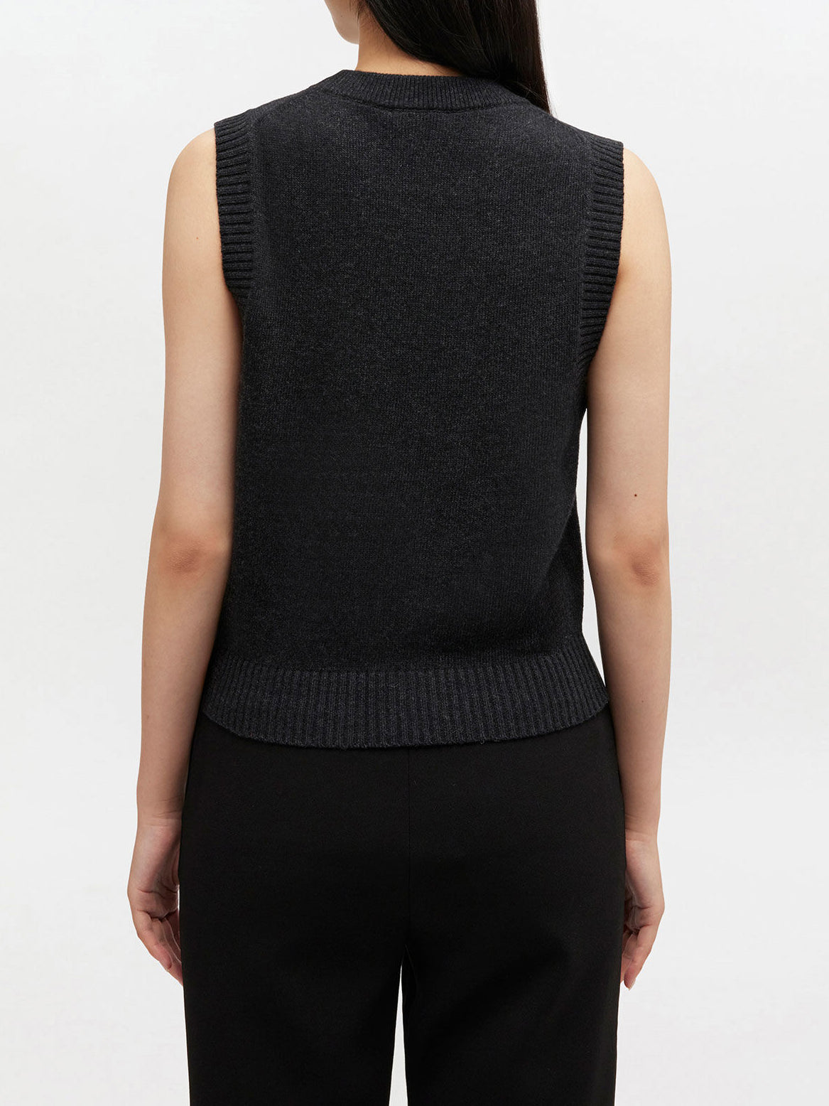 Ganni Graphic Wool Vest Phantom