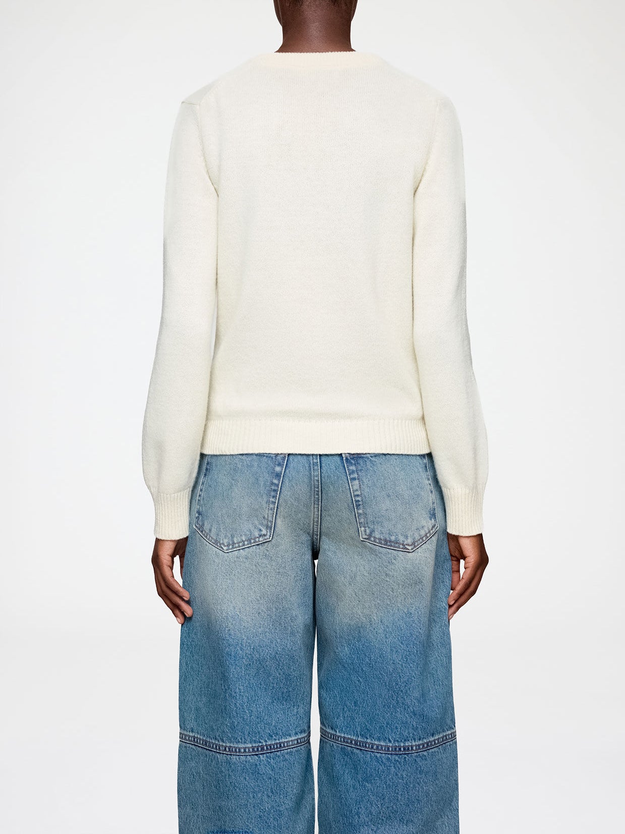 Ganni Jumper in Graphic Wool Egret
