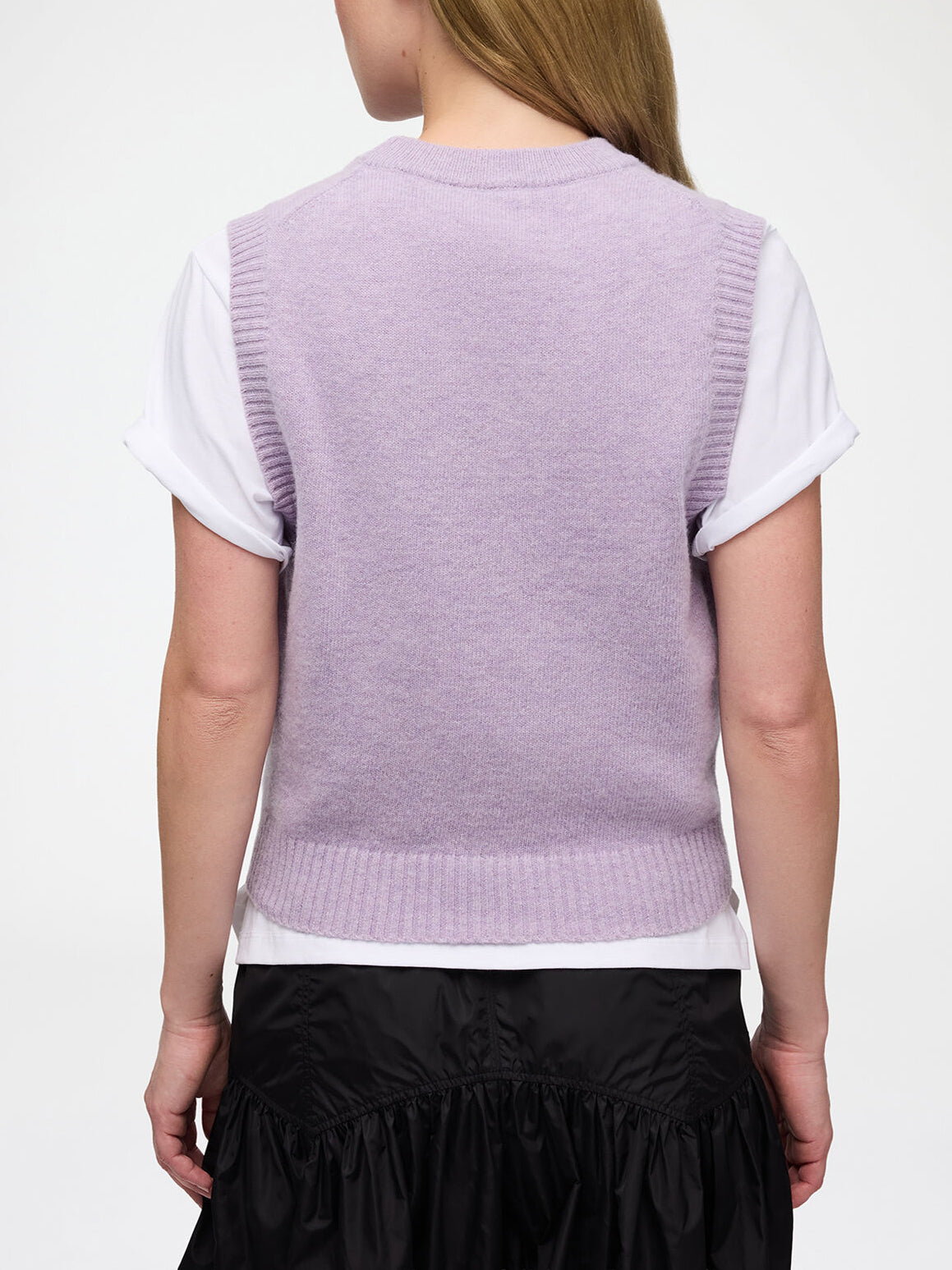 Ganni Knit Vest with Forest Teddy Thistle