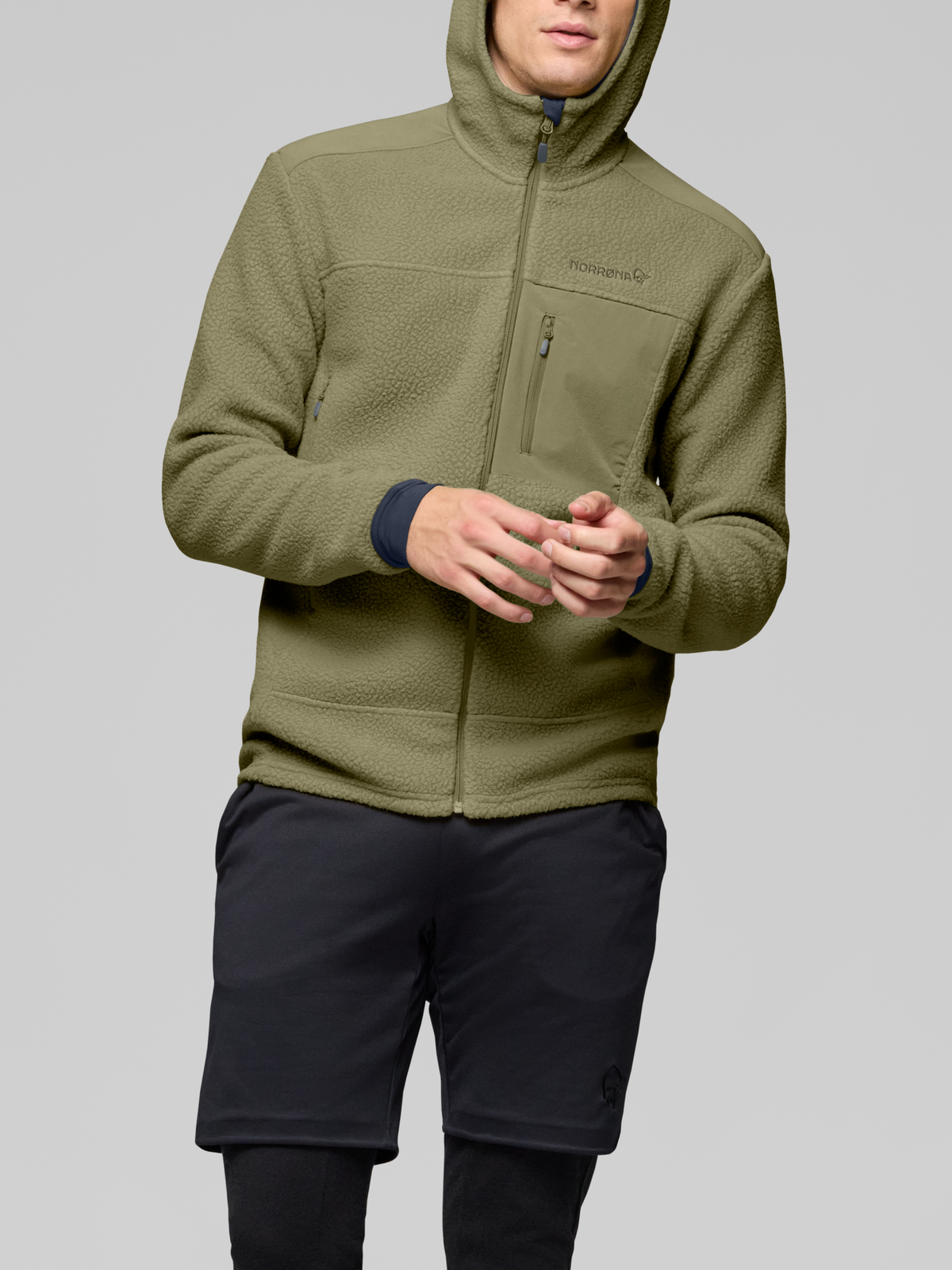 Norrona Men's Trollveggen Warm3 Zip Hood Deep Lichen Green