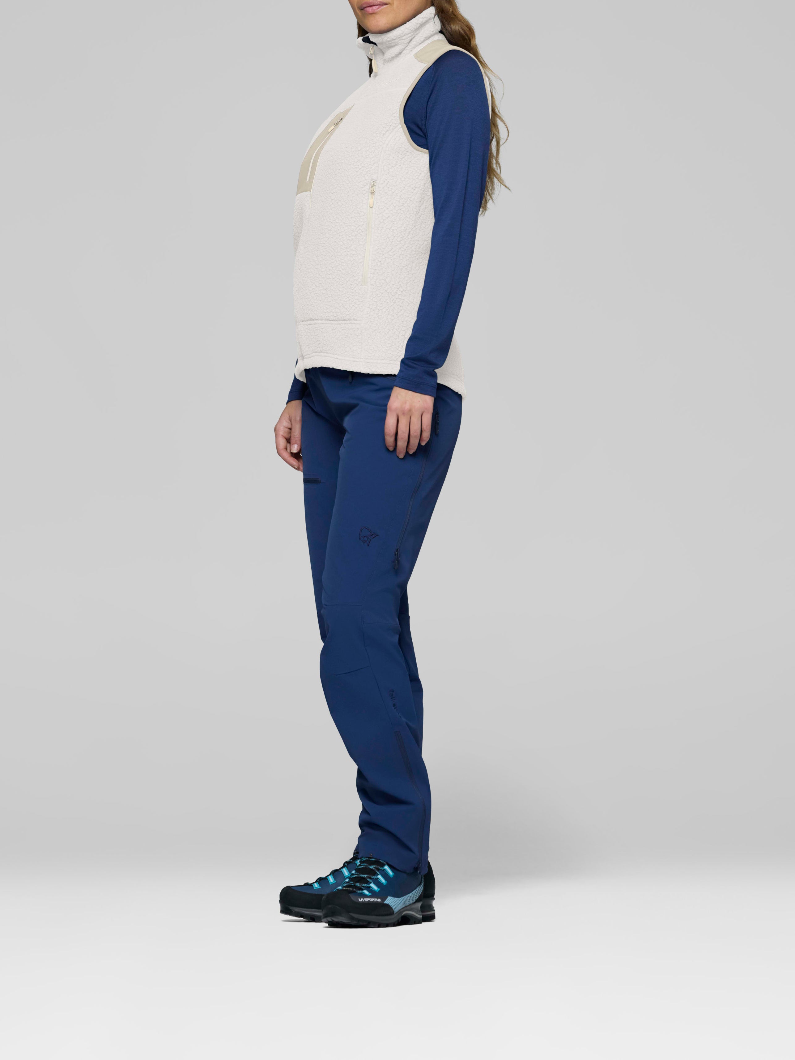 Norrona Women's trollveggen warm3 Vest Whisper White/Oatmeal