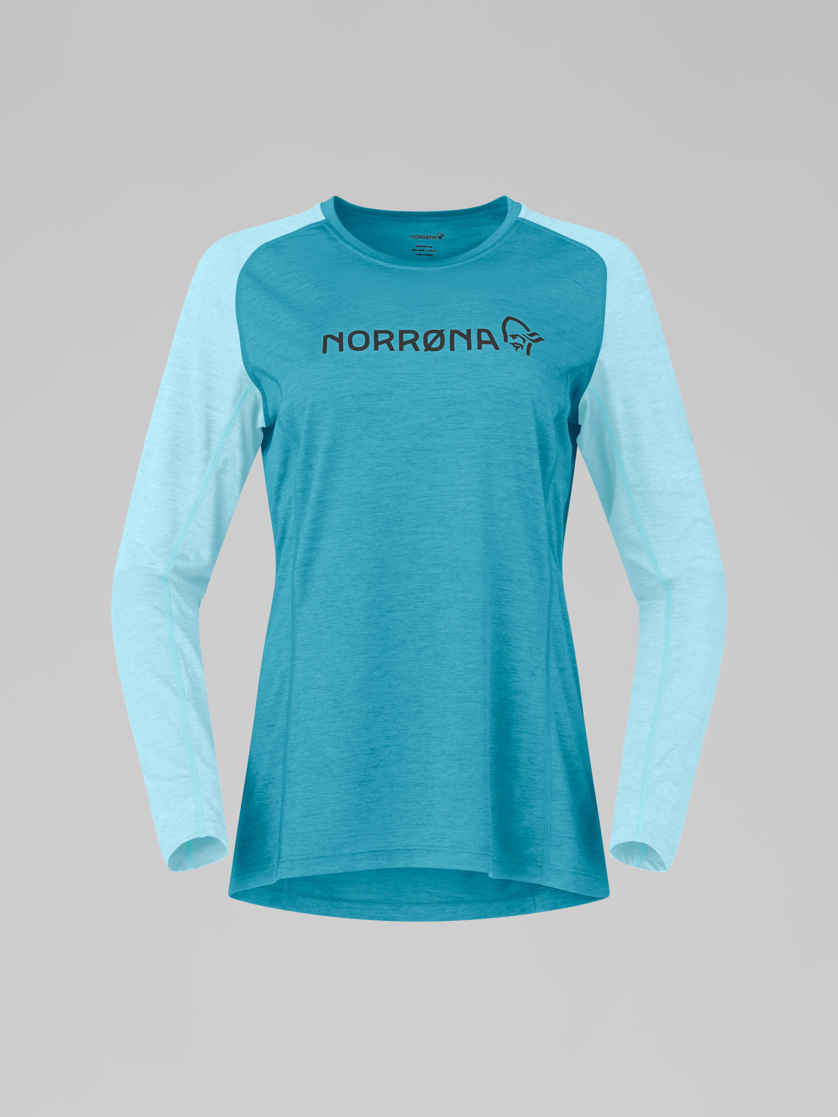 Norrona Women's fjørå equaliser lightweight Long Sleeve Brittany Blue/Aqua Haze