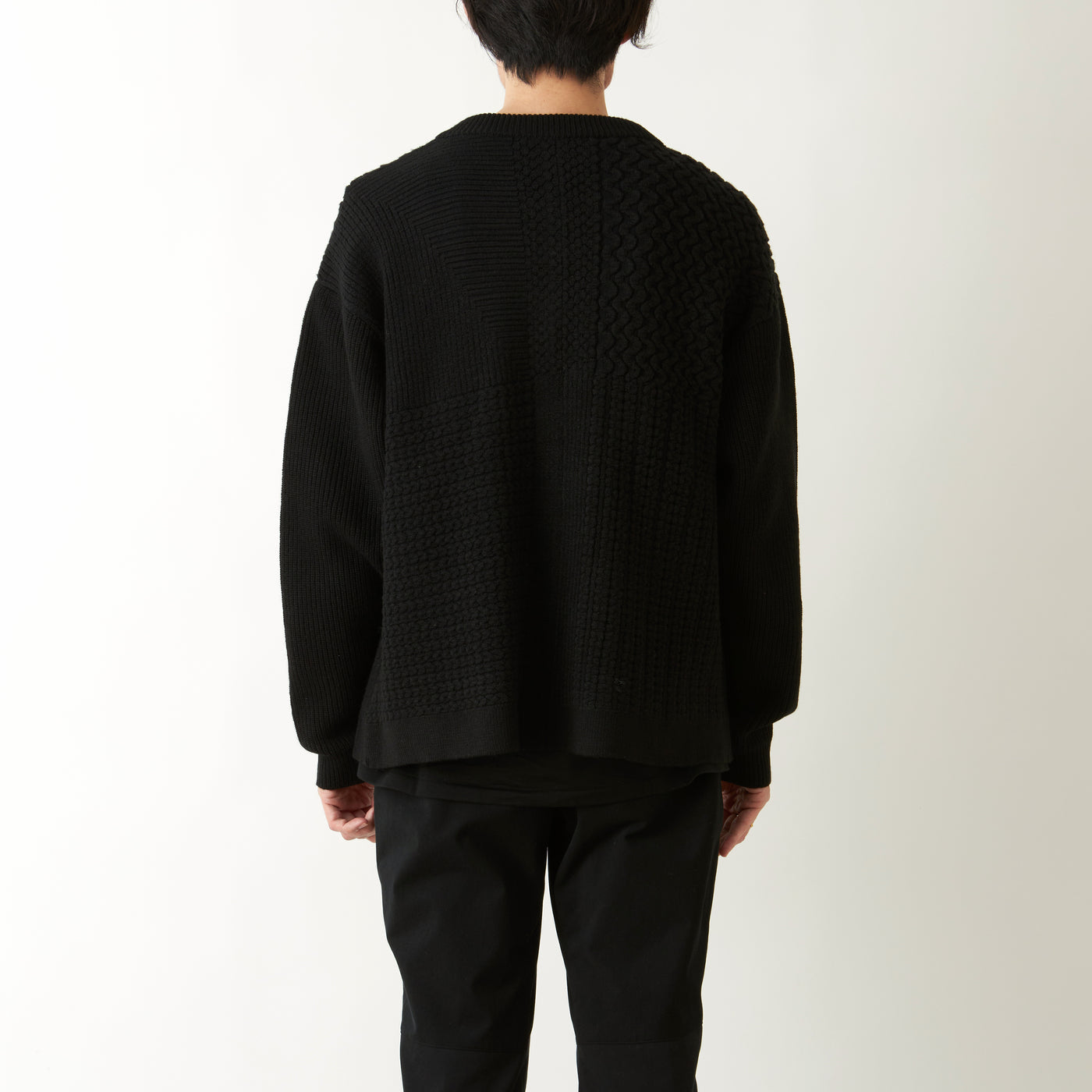 White Mountaineering Fake Patchwork Cardigan Black