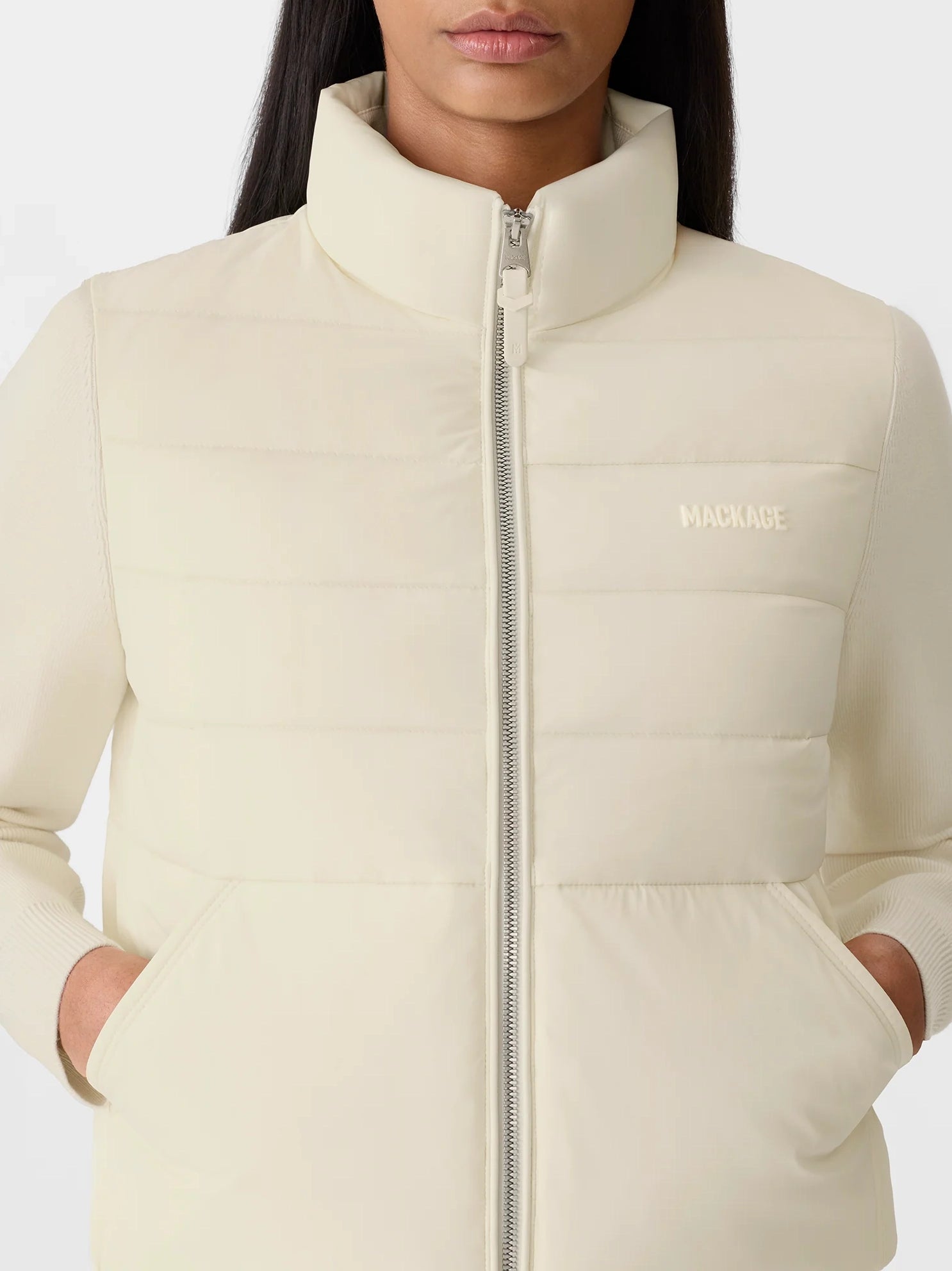 Mackage Gretel Hybrid Down Jacket Cream