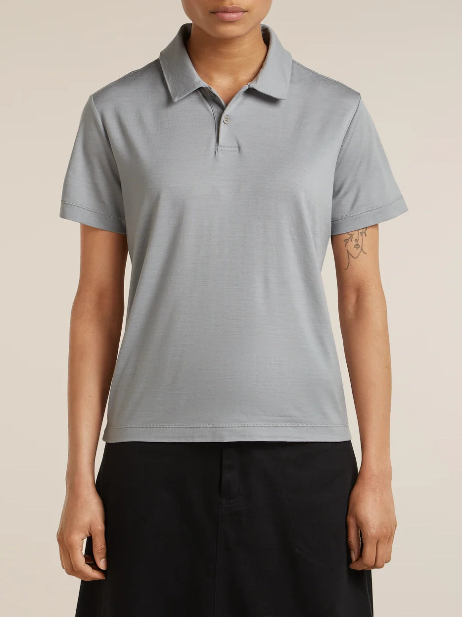 Icebreaker Women's 15.5 MerinoFine™ Short Sleeve Polo Proto Grey