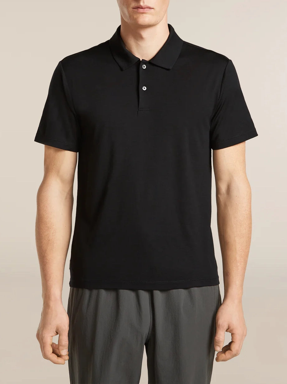 Icebreaker Men's 15.5 MerinoFine™ Short Sleeve Polo Black