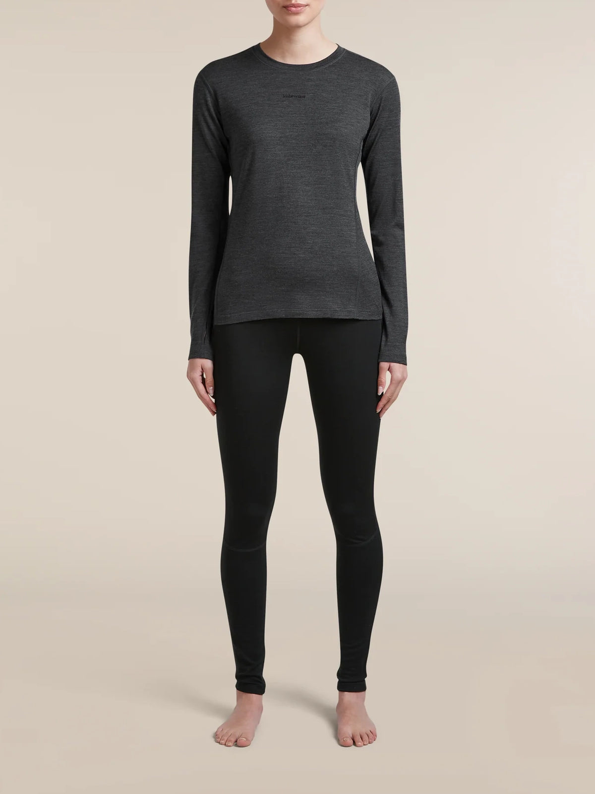 Icebreaker Women's 200 MerinoFine™ Ace Long Sleeve Thermal Crew Jet Heather