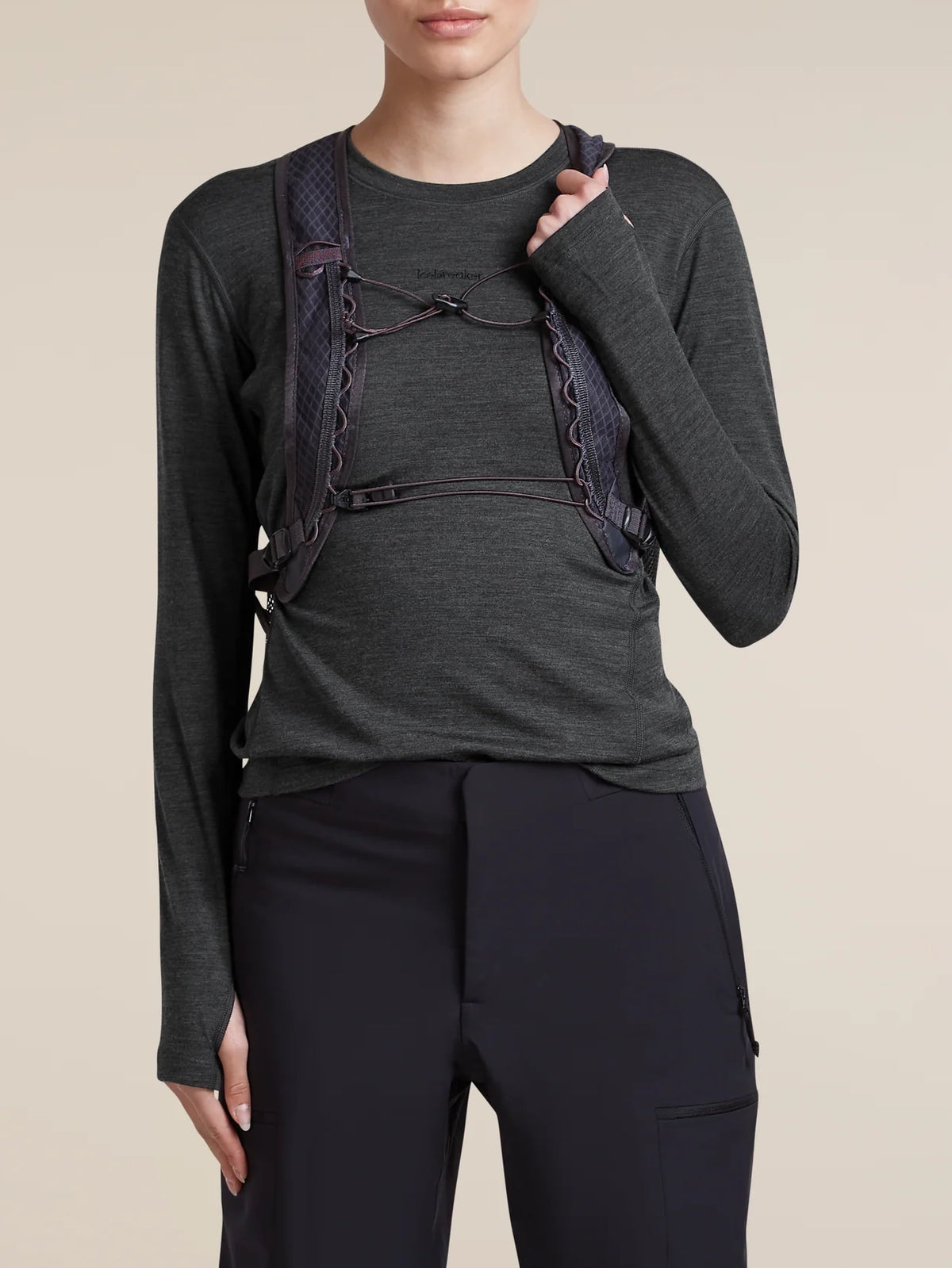 Icebreaker Women's 200 MerinoFine™ Ace Long Sleeve Thermal Crew Jet Heather