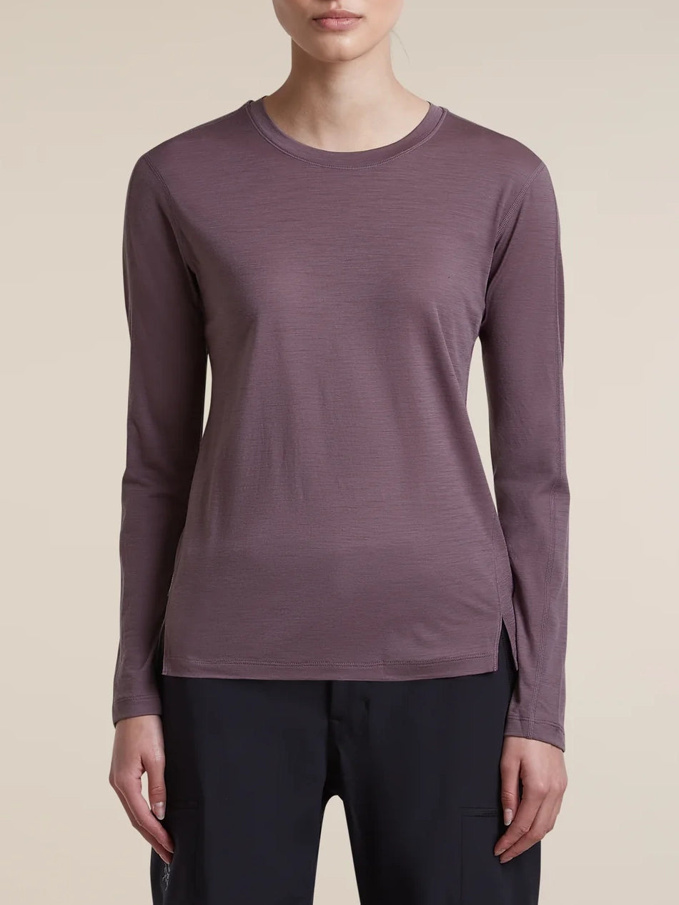 Icebreaker Women's 150 MerinoFine™ Ace Long Sleeve Tee Grey Plum