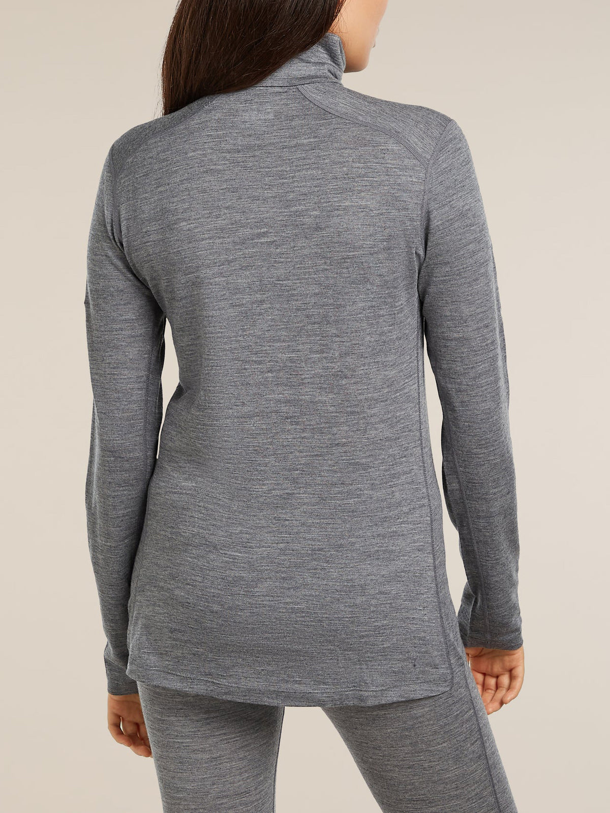 Icebreaker Women's Merino 200 Oasis Long Sleeve Half Zip Thermal Top Gritstone Hthr