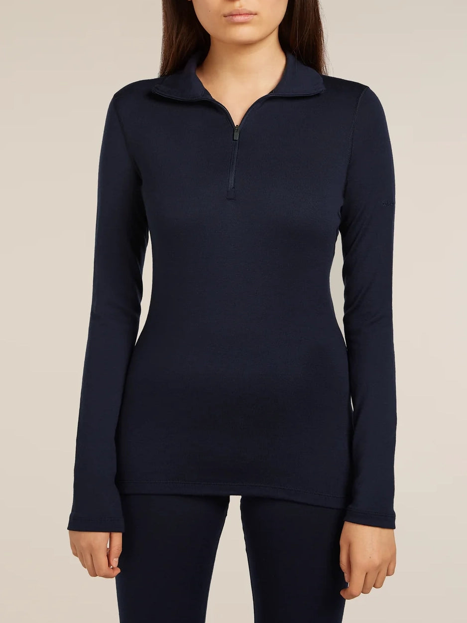 Icebreaker Women's Merino 260 Oasis Long Sleeve Half Zip Midnight Navy