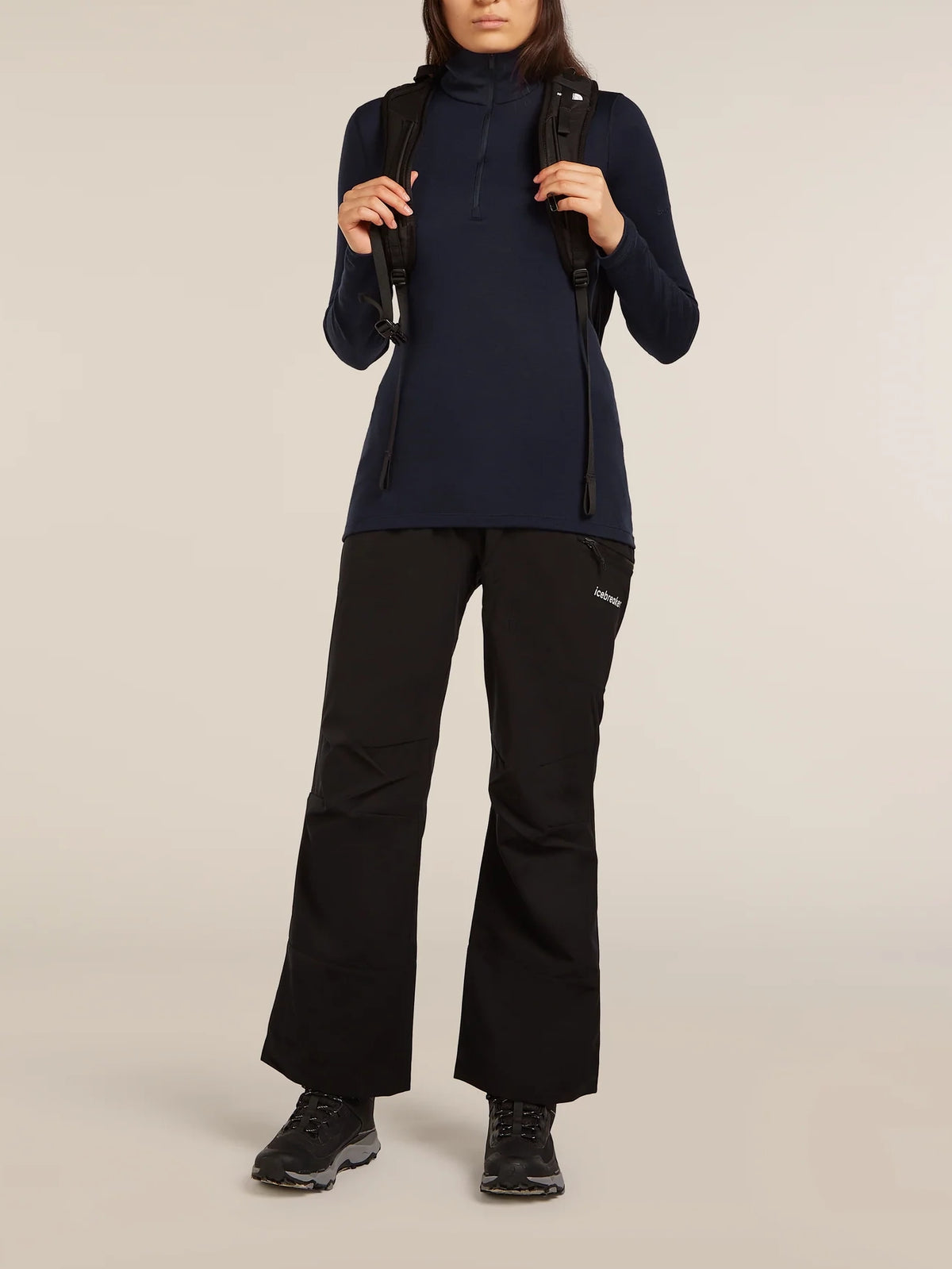 Icebreaker Women's Merino 260 Oasis Long Sleeve Half Zip Midnight Navy