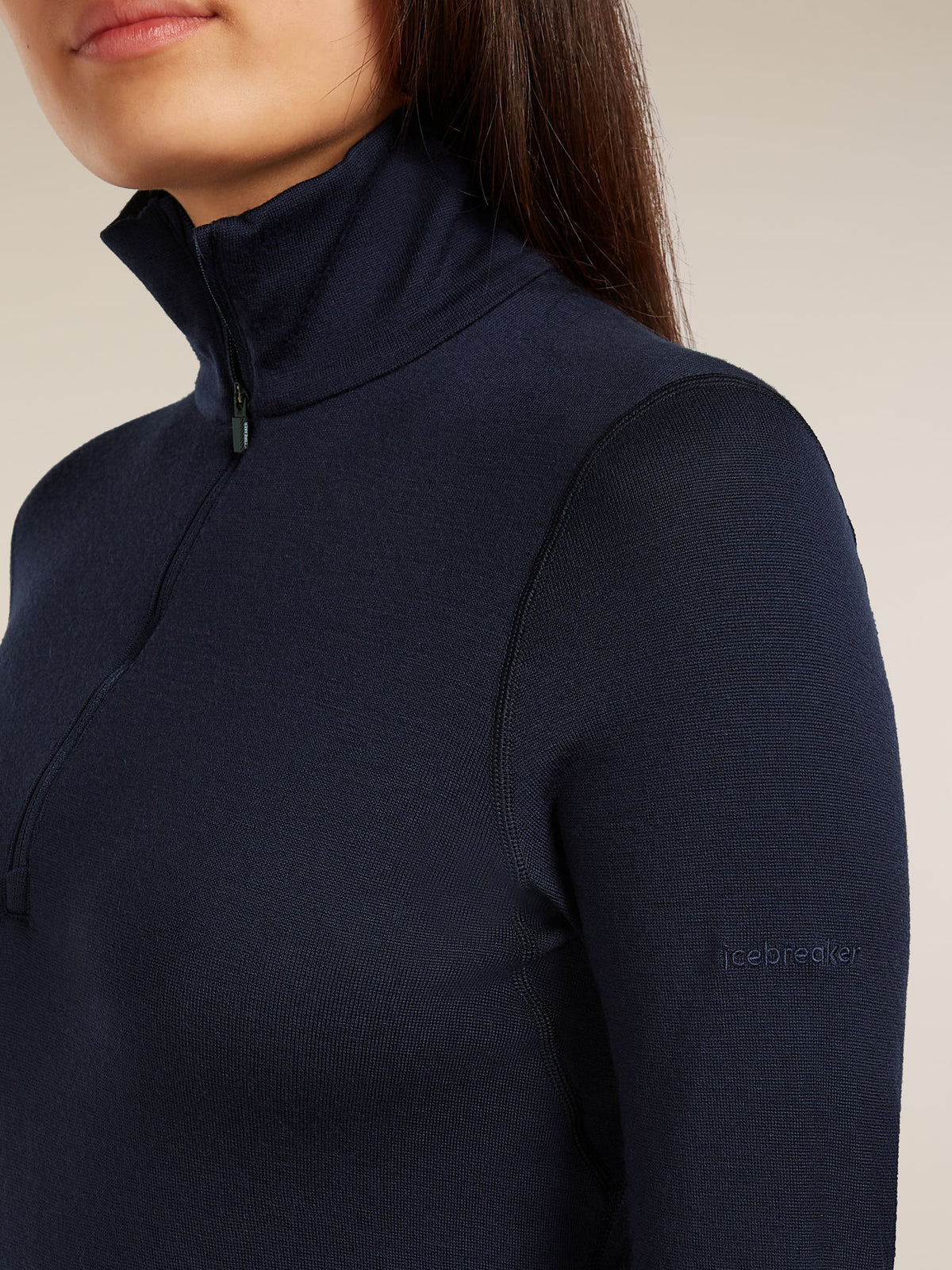 Icebreaker Women's Merino 260 Oasis Long Sleeve Half Zip Midnight Navy