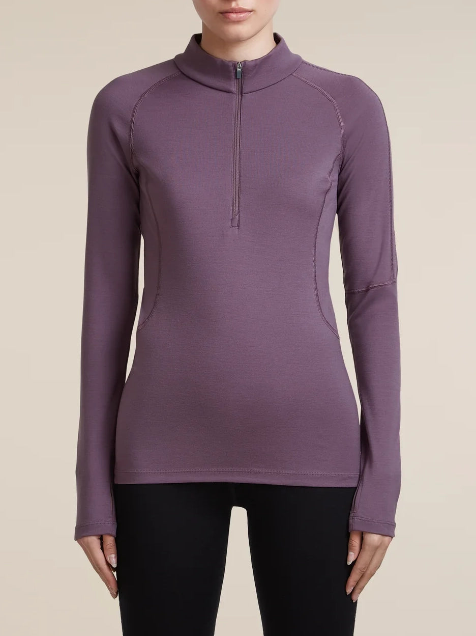 Icebreaker Women's 300 MerinoFine™ Polar Long Sleeve Half Zip Grey Plum