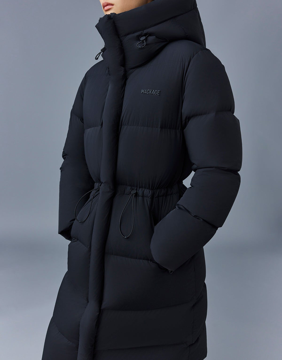 Mackage Ishani-City Long Down Quilted Coat Black