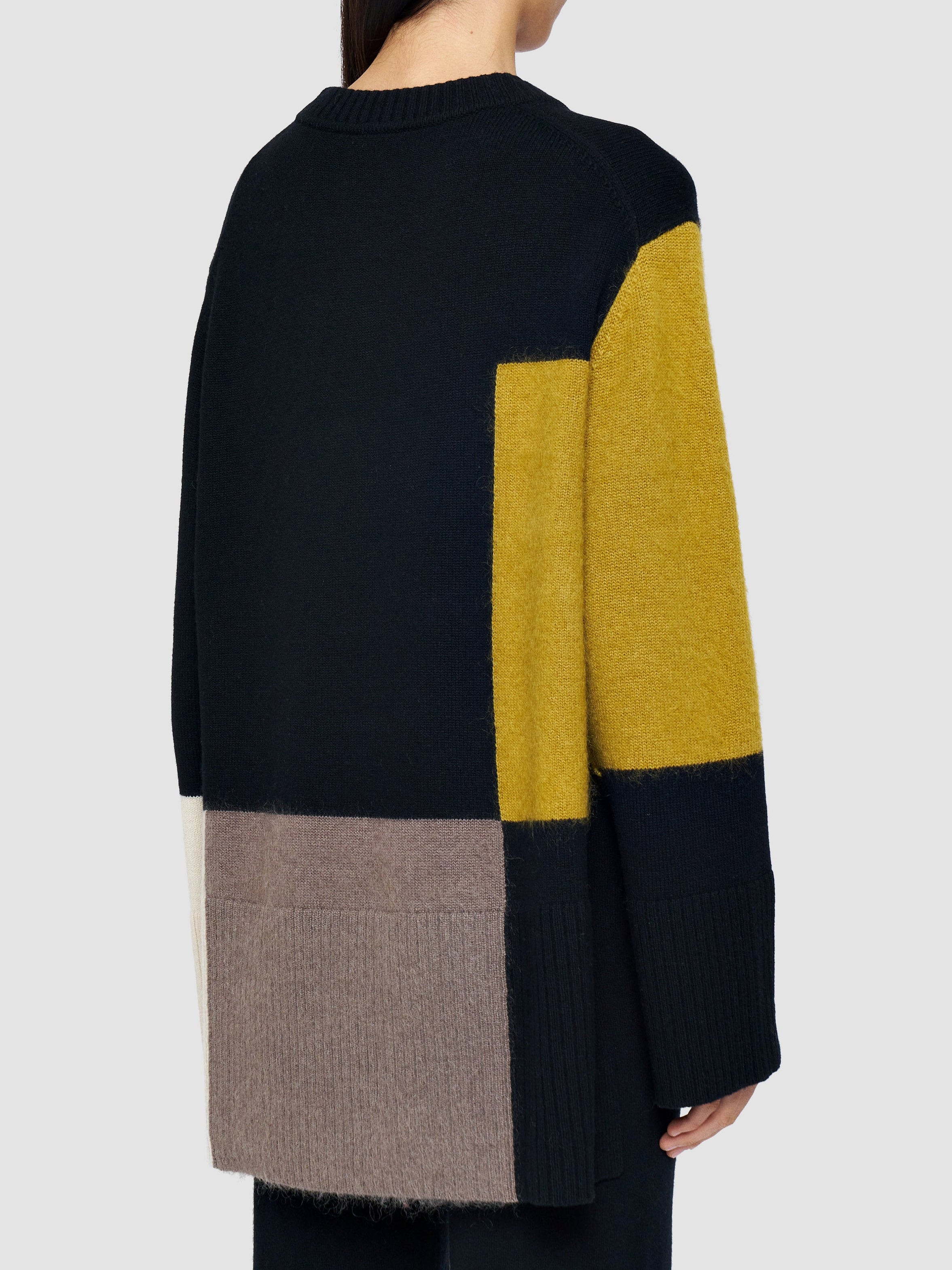 Joseph Overlay Wool Jumper Smoke Combo