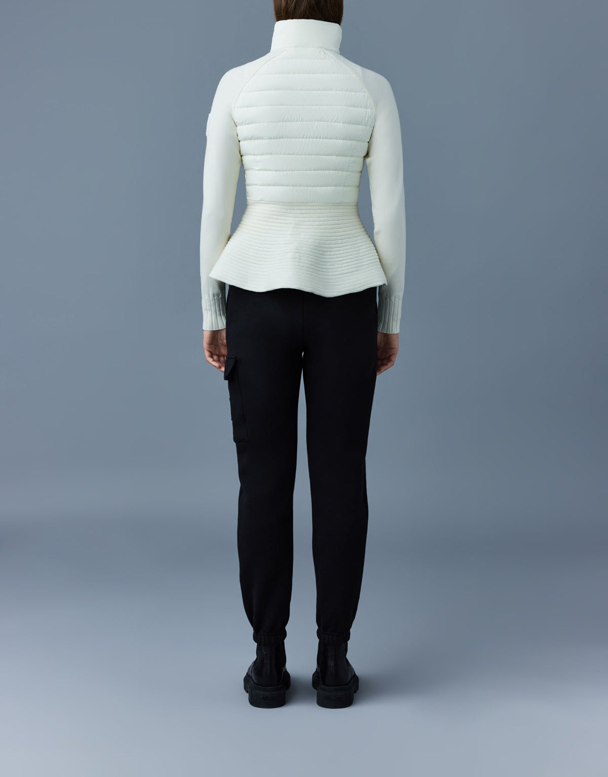 Mackage Joy Recycled Hybrid Cardigan Cream