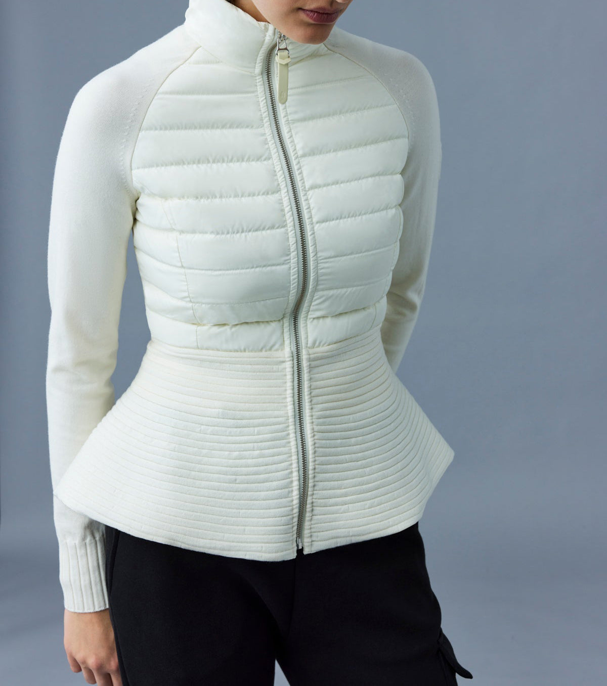 Mackage Joy Recycled Hybrid Cardigan Cream