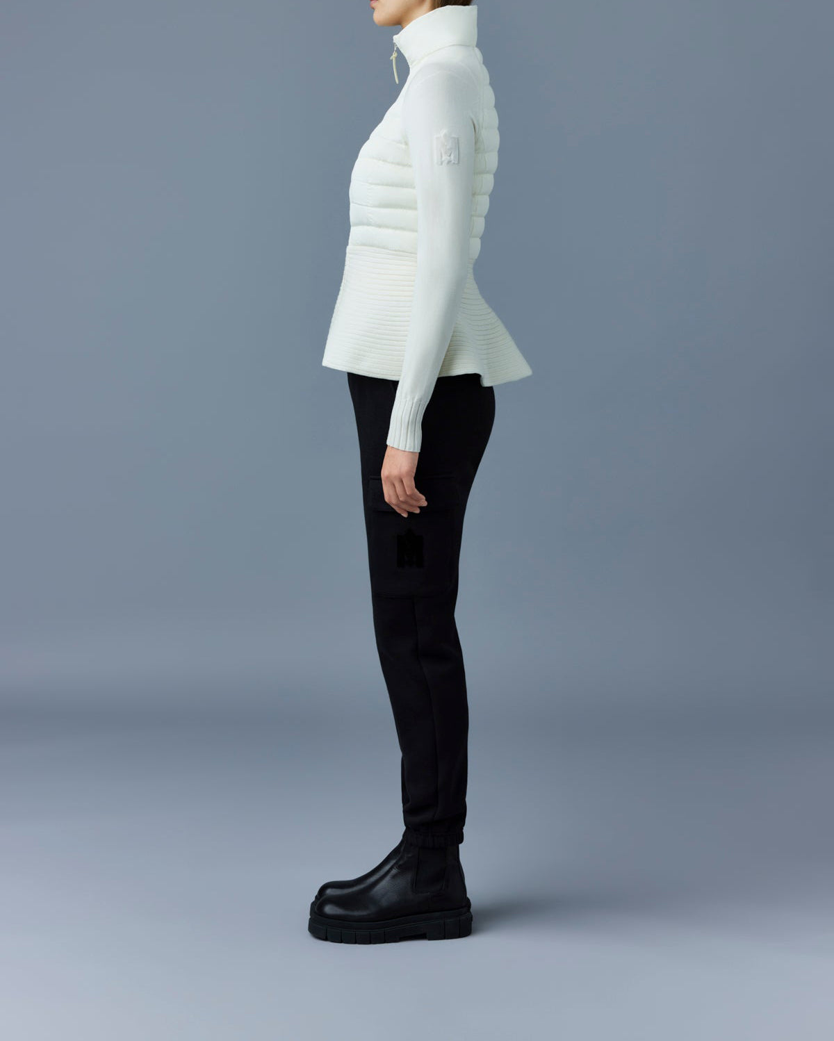 Mackage Joy Recycled Hybrid Cardigan Cream