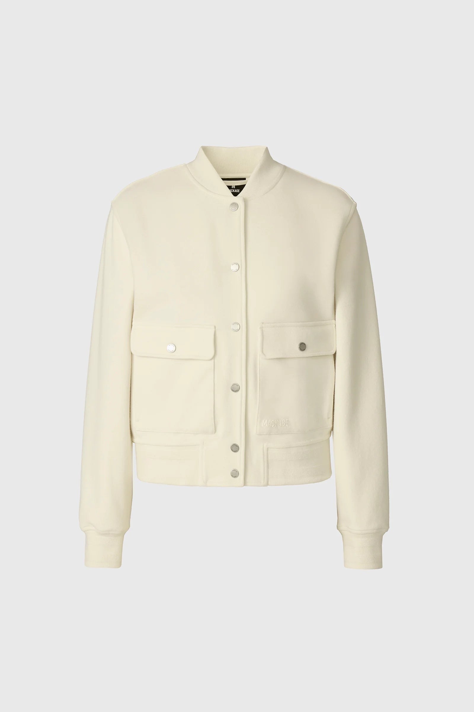 Mackage Juniper-k Brushed Knit Bomber Jacket Cream