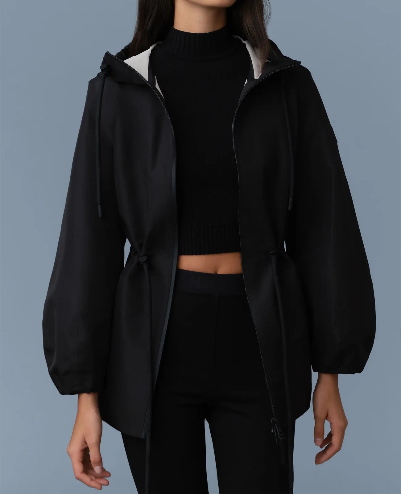 Mackage Kalea Hooded Rain Jacket Black