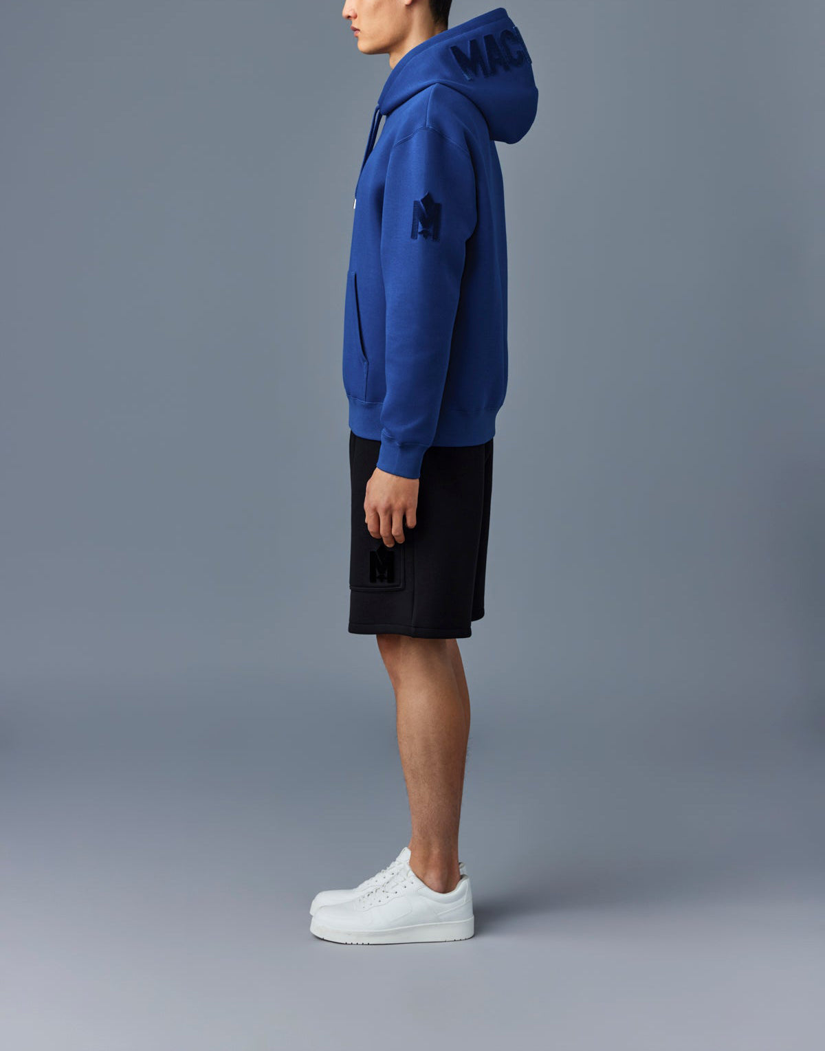 Mackage Krys Hoodie With Velvet Embroidery Blue