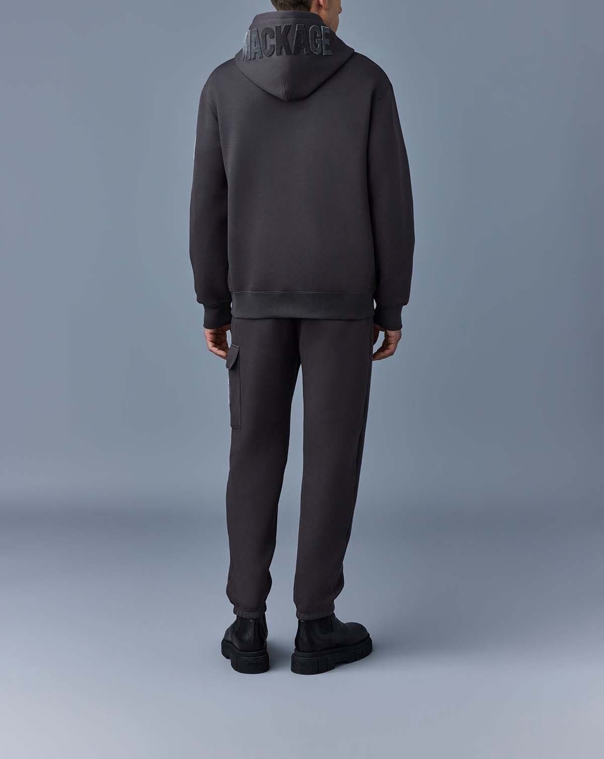 Mackage Krys Hoodie With Velvet Embroidery Carbon