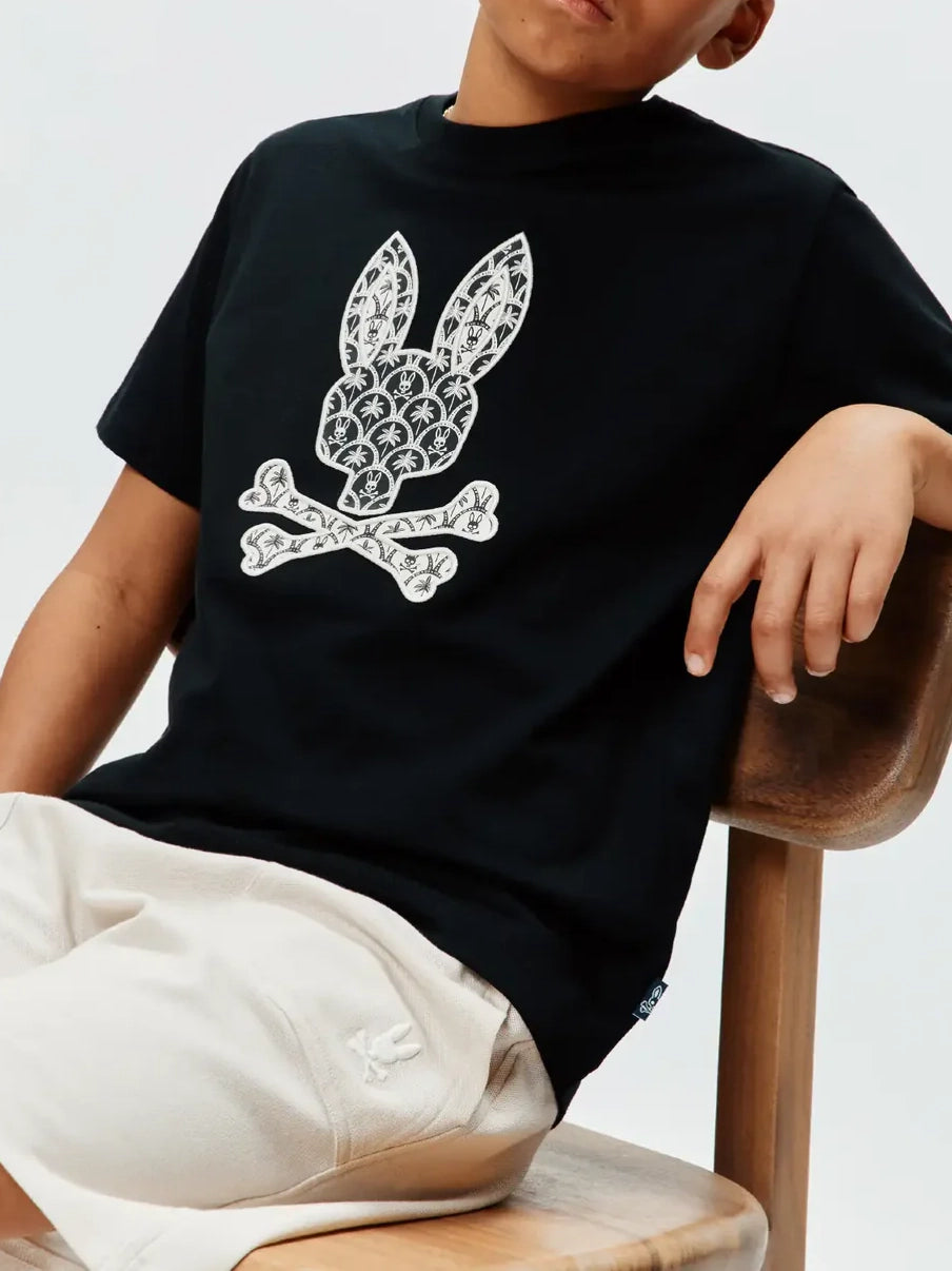 Psycho Bunny Kids Brad Graphic Tee Black