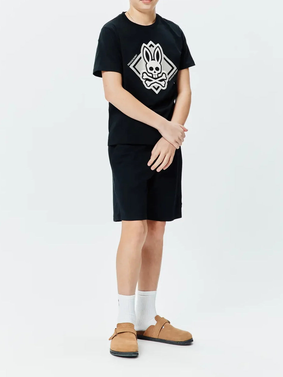 Psycho Bunny Kids Tobias Graphic Tee Black