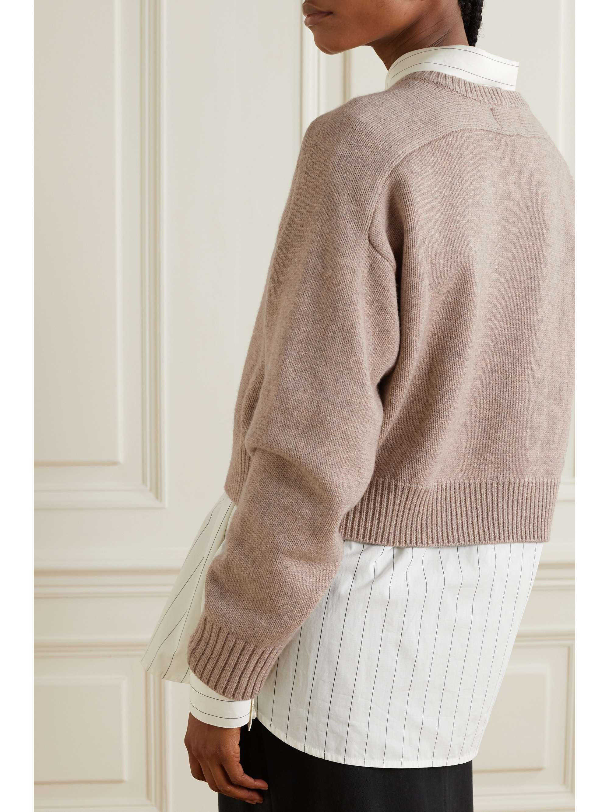 Loulou de Saison Bruzzi Wool Cashmere Sweater Beige
