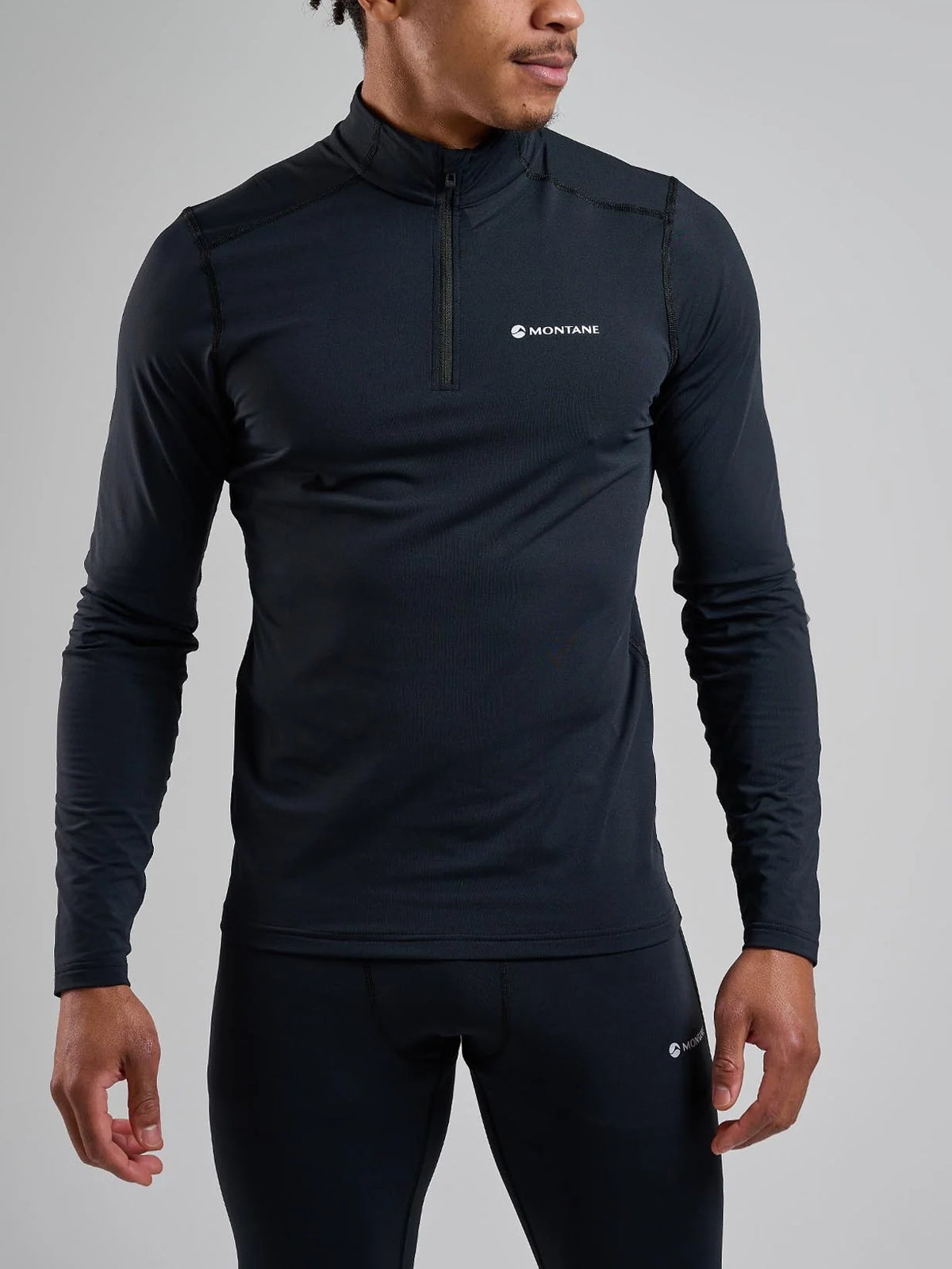 Montane Men's Dart XT Thermal Zip Neck Long Sleeved Top Black