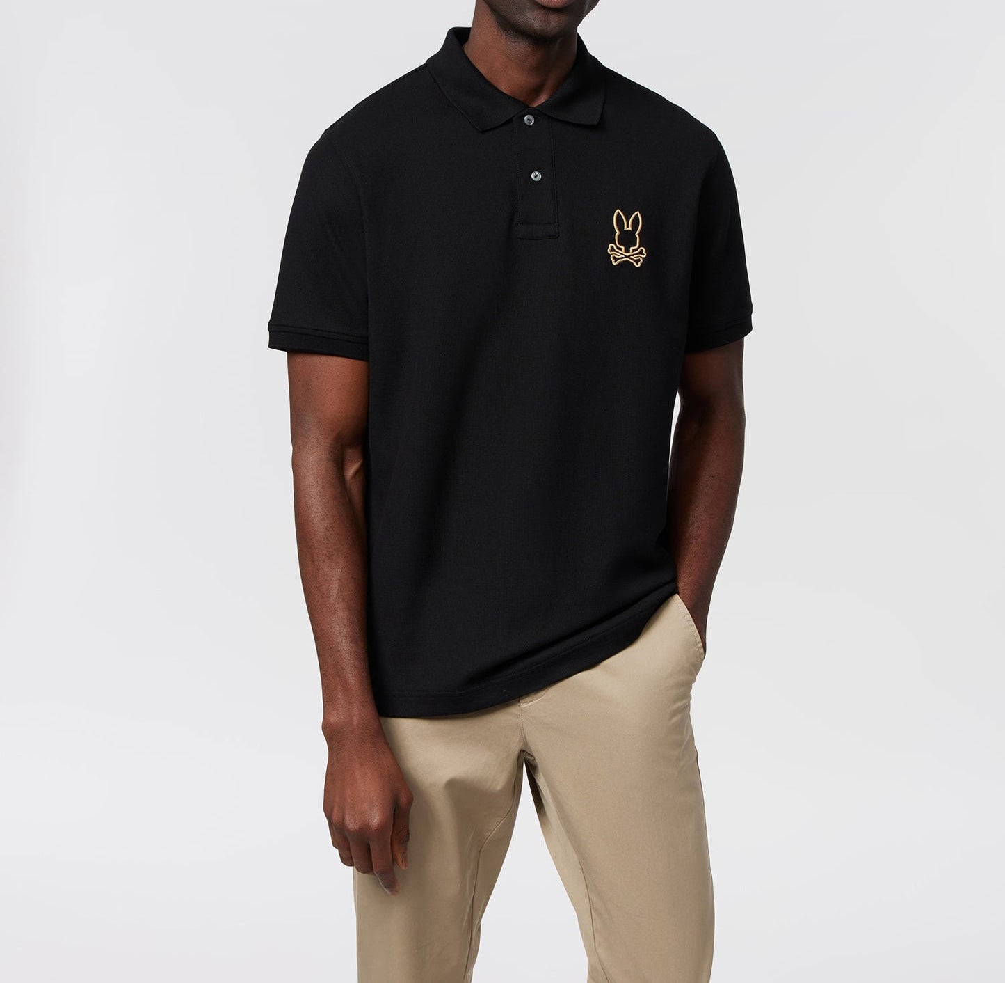 Psycho Bunny Mens Beaumont Pique Polo Shirt Black