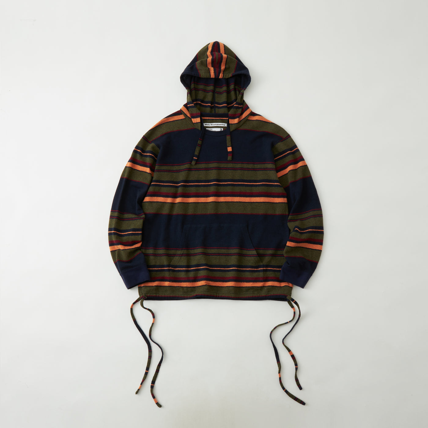 White Mountaineering Multi Stripe Hoodie Navy