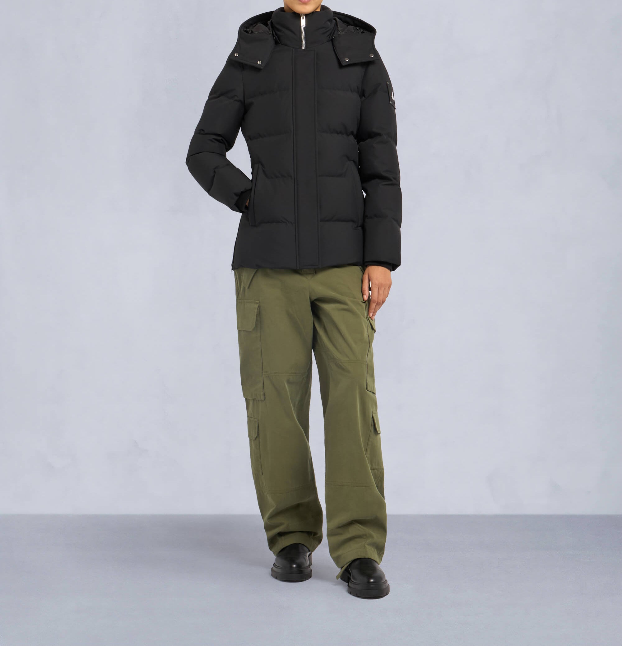 Moose Knuckles Ladies Cloud Shearling 3Q Jacket Black