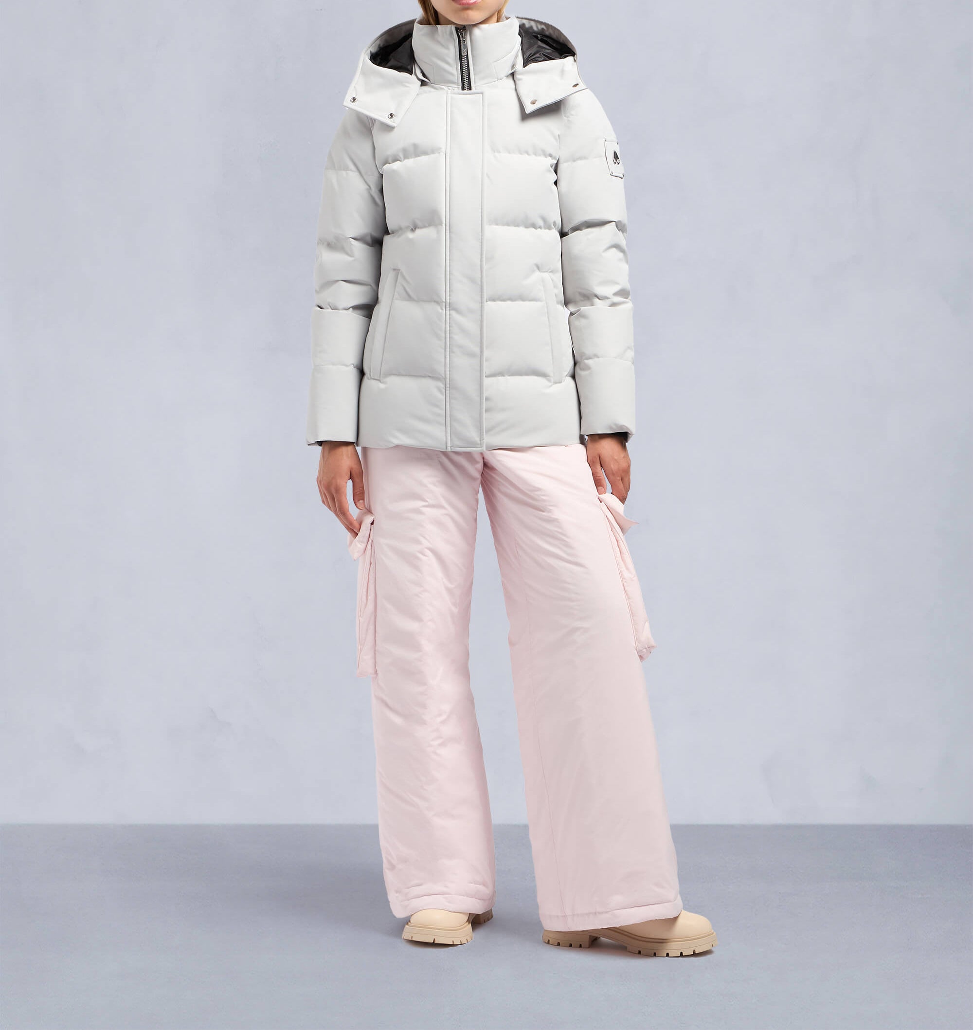 Moose Knuckles Ladies Cloud Shearling 3Q Jacket Stone