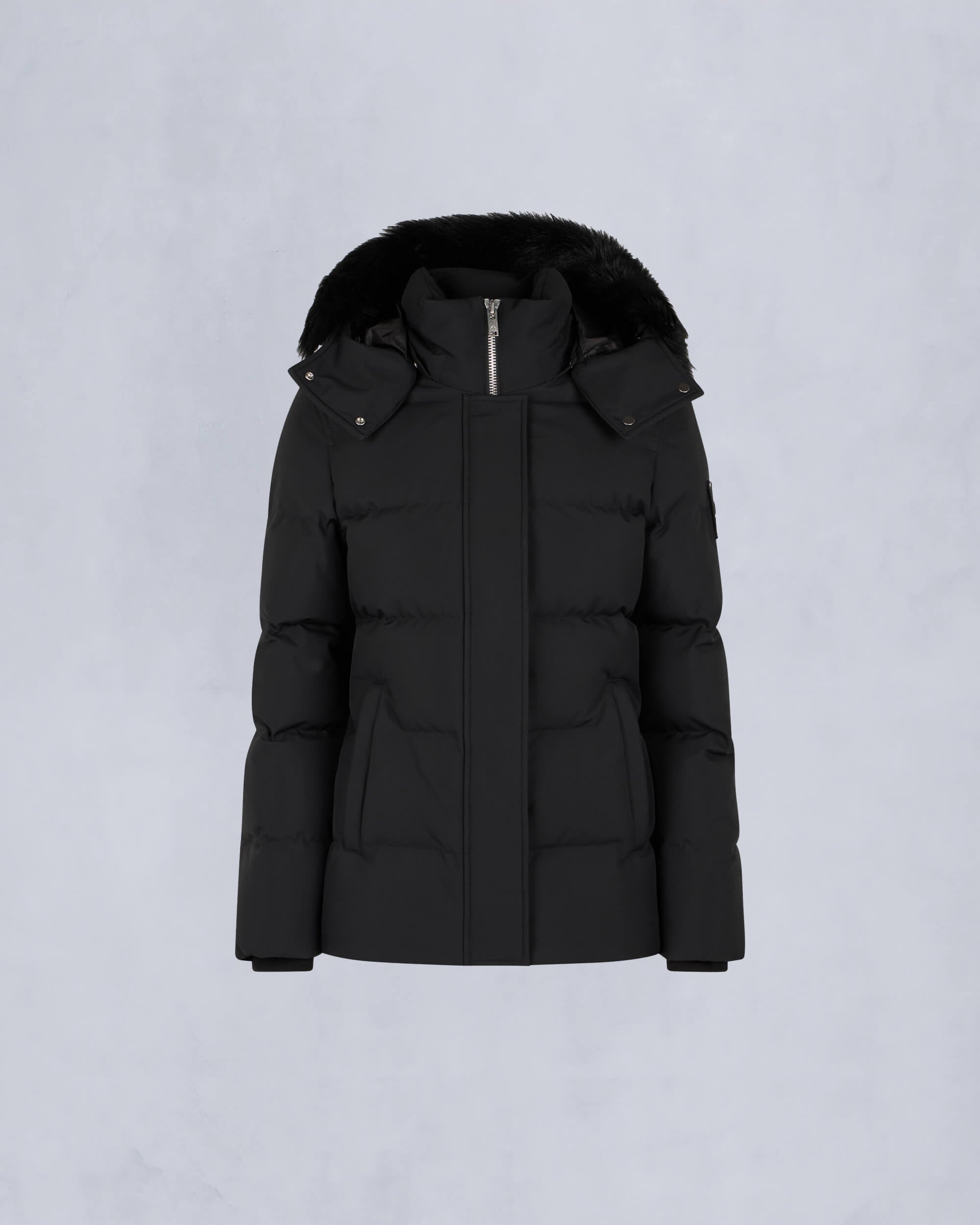Moose Knuckles Ladies Cloud Shearling 3Q Jacket Black