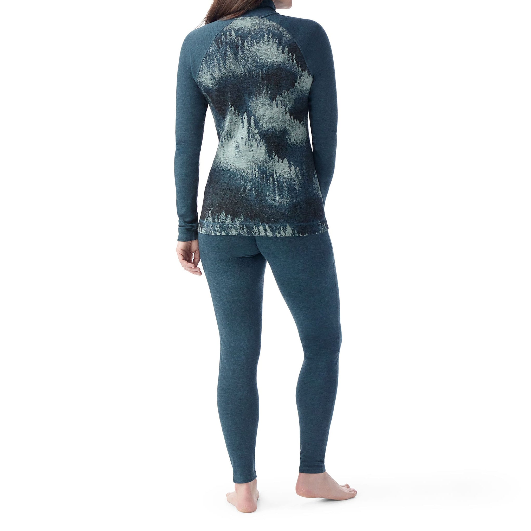 Smartwool Women's Thermal Merino Base Layer 1/4 Zip Twilight Foggy Pines