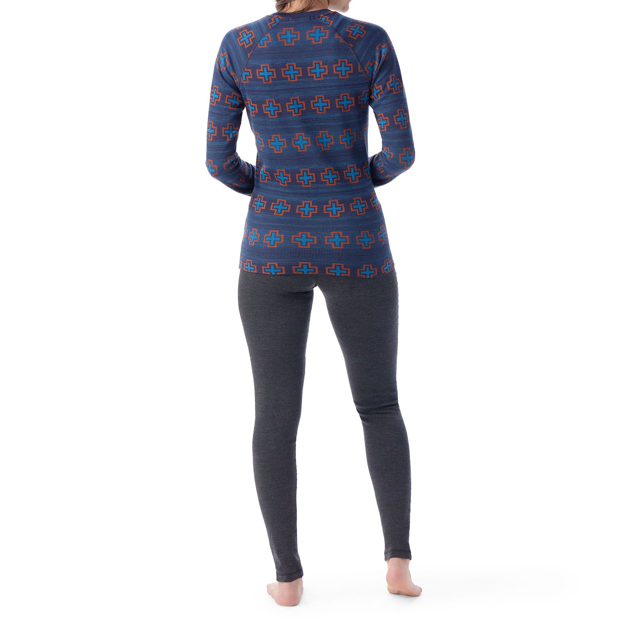 Smartwool Thermal Merino Base Layer Crew Deep Navy Paths Crossed