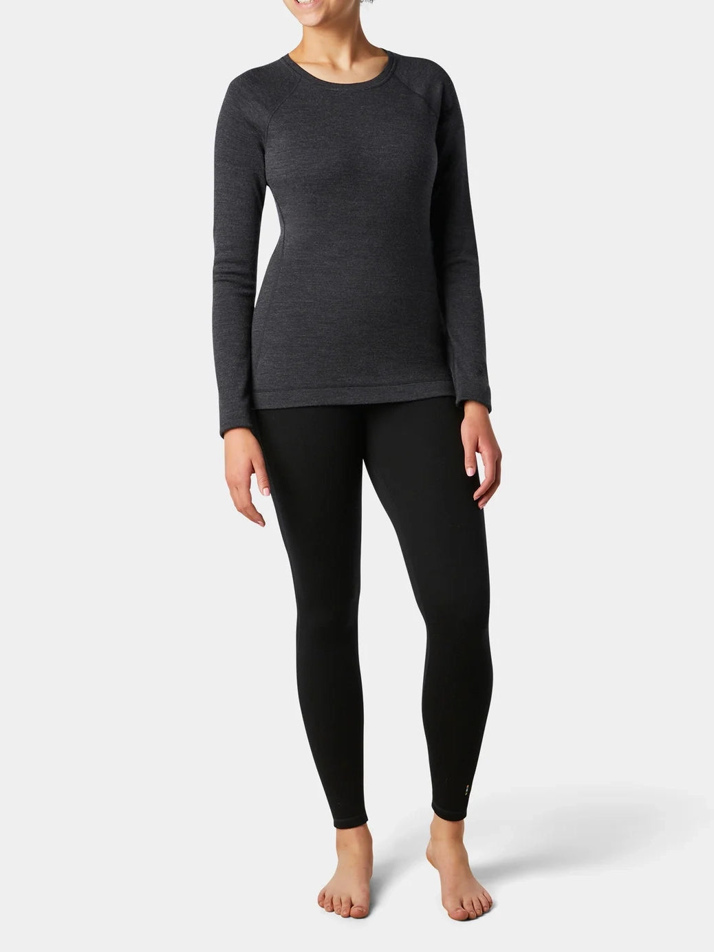 Smartwool Women's Classic Thermal Merino Base Layer Crew Charcoal Heather